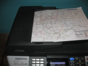 A3 map on automatic document feeder