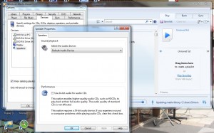 Select sound output in Windows Media Player