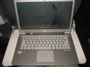 Acer Aspire S3 Ultrabook on tray table