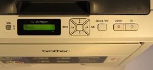 Brother HL-3075CW colour LED printer control panel detail