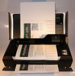 HP OfficeJet 150 mobile multifunction printer copying a document