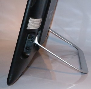 Sony VAIO Tap 20 adaptive all-in-one computer right-hand-side connections - distinctive U-shaped kickstand that doubles as a carrying handle