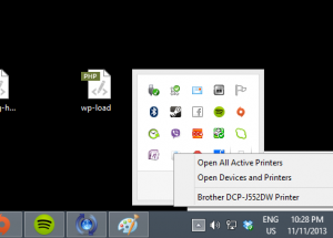 Right click on Printer icon in Desktop notification area to bring up these options when a print job is in progress