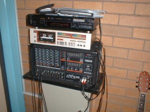 Sony MDS-JE520 MiniDisc deck working as an audio playout deck for a church