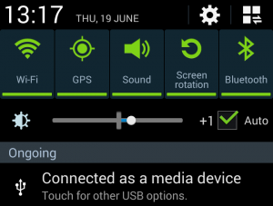 USB device type notification on Android