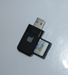 SD card reader small enough to stow in your gadget bag or camera case.