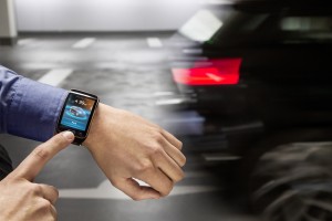 Smartwatch control surface for car press picture courtesy of BMW America