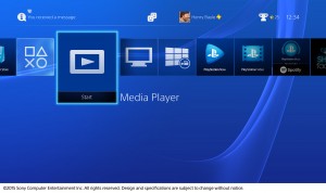 Sony PS4 menu screenshot courtesy of Sony Computer Entertainment