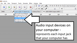 Audacity - audio inputs