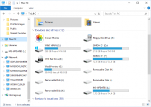 Windows 10 File Manager - logical volumes