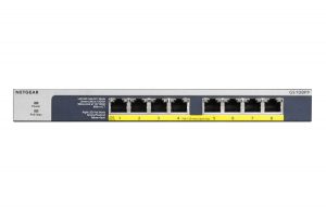 NETGEAR GS108PP ProSafe Gigabit Unmanaged 8-port Switch with Power-Over-Ethernet Plus press picture courtesy of NETGEAR