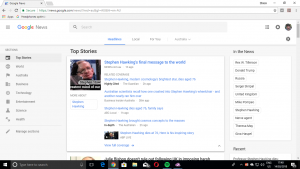 Google News - desktop Web view