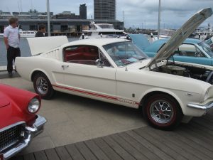 Ford Mustang fastback at car show