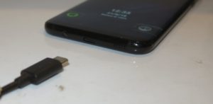 USB-C connector on Samsung Galaxy S8 Plus smartphone
