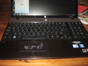 Laptop keyboard with numeric keypad