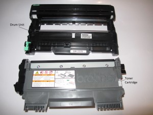 Brother HL-2240D Compact Laser Printer - Toner Cartridge and Drum Unit separate