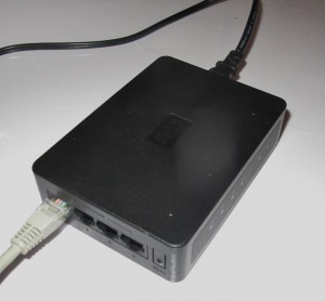 Western Digital LiveWire HomePlug AV Ethernet switch connected