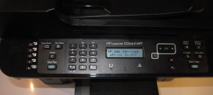 HP LaserJet M1536 monochrome laser multifunction printer control panel - ePrint enabled