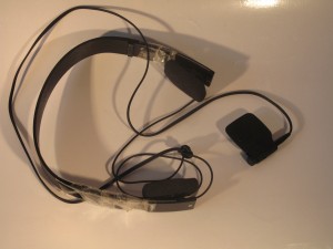 Nokia BH-111 headphone adaptor connected to headphones