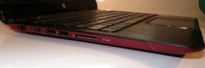 HP Envy 4 Sleekbook Left Hand Side connections - Ethernet, HDMI, USB 3.0 x 2, SD card slot 