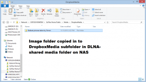 Dropbox folder copied to DLNA Media folder on NAS