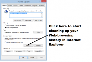 Familiarise yourself with the option to remove your Web-browsing history on your browser