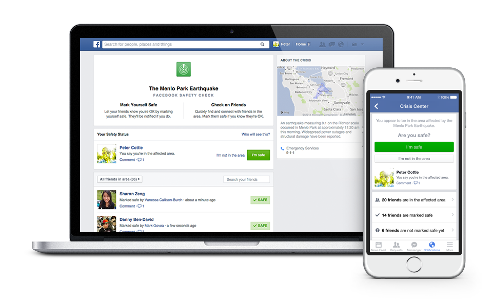 Facebook launches a “Safety Check” program for use during emergencies