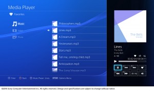 Sony PS4 Media Player media list screenshot courtesy of Sony Computer Entertainment