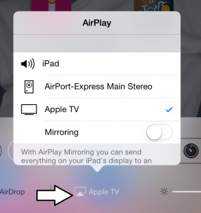 AirPlay devices discovered by iPad