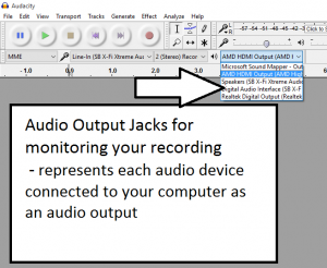Audacity - audio outputs