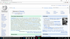 Wikipedia desktop home page