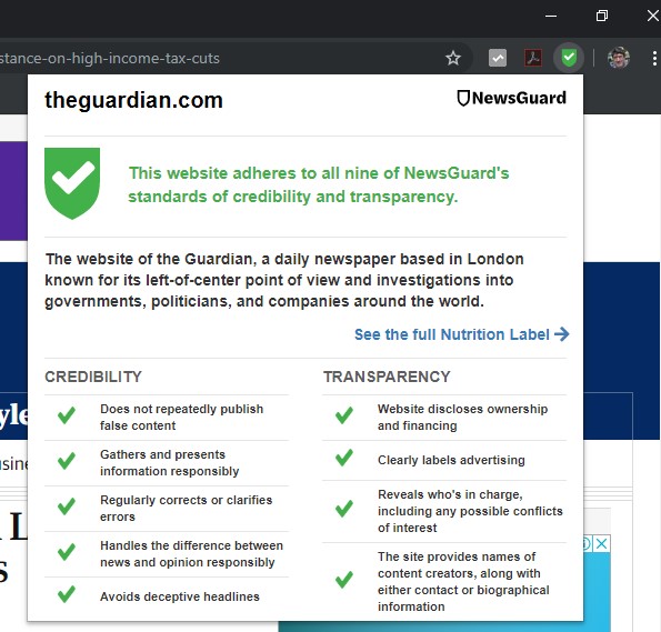 NewsGuard to indicate online news sources’ trustworthiness