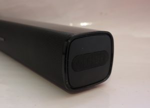 Creative Labs Stage Air desktop soundbar controls on right side - Power, Up, Down, Bluetooth pairing