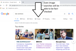 Google search about Dan Andrews - Chrome browser in Windows 10